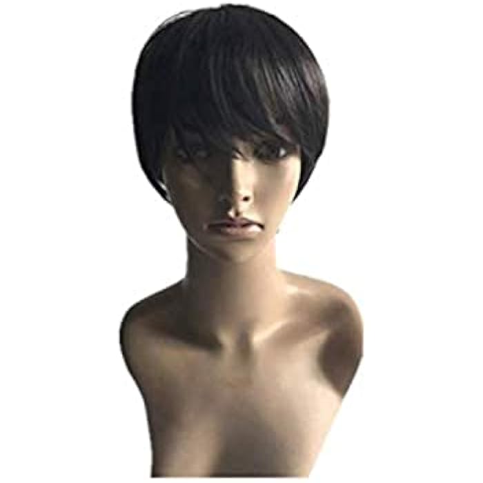 DILLARDS Black Short Hair Lady Straight Hair Wig - Image 3